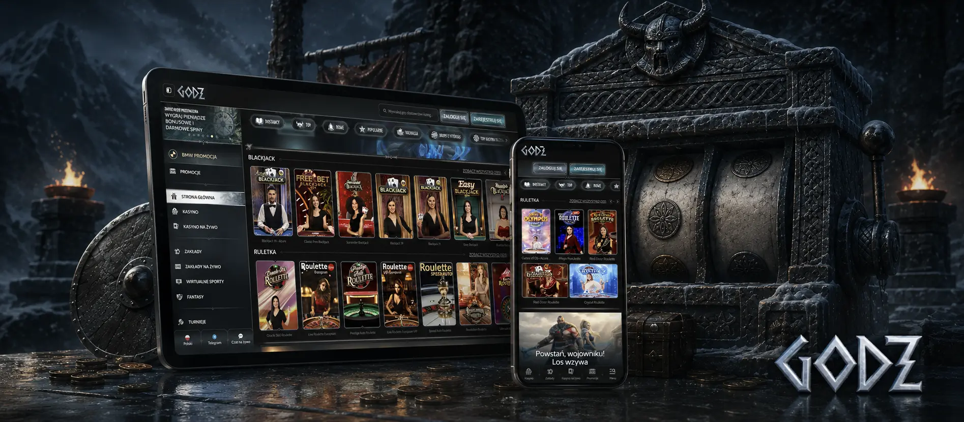 Aplikacja mobilna Godz Casino